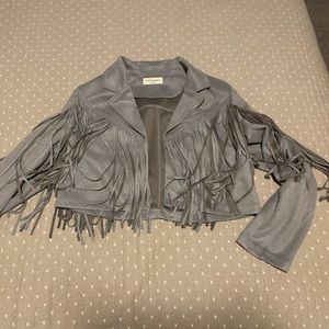 Oversized All Over Fringe Jacket